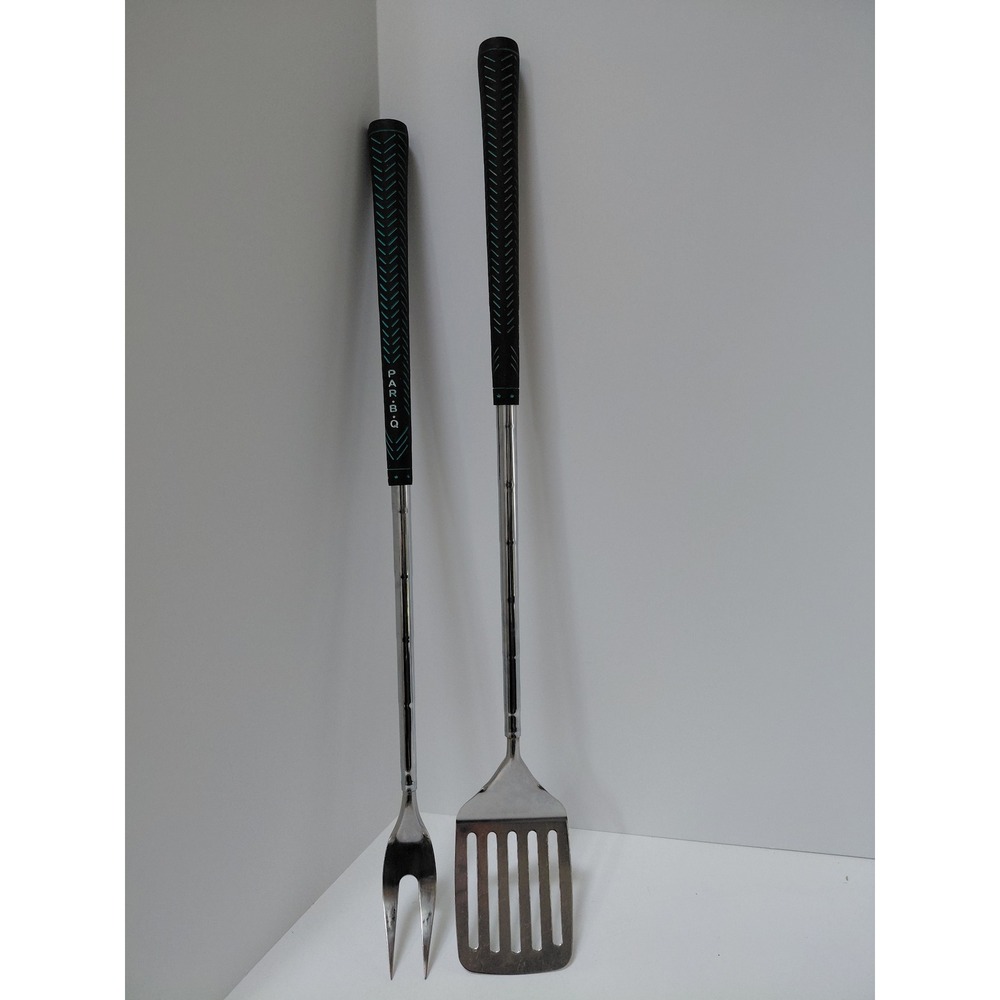 PAR-B-Q Golf Club BBQ Tool Set Stainless Steel Spatula and Fork 2 Piece Set